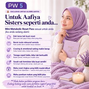 Promotional poster with a woman in a lavender hijab on the right and a purple list of tips for Afiya Sisters on the left. – Aafiya Life